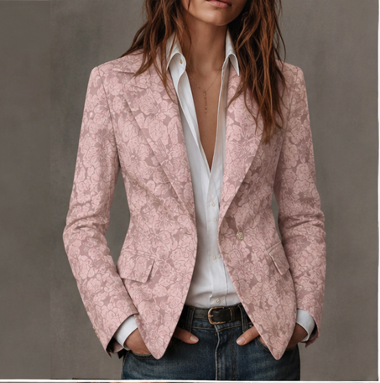 Odilia | Blazer Aderente con Motivo a Texture
