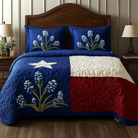 Orgoglio del Texas | Set Copriletto Trapuntato 3 Pezzi