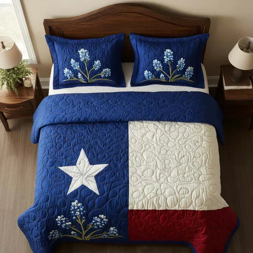 Orgoglio del Texas | Set Copriletto Trapuntato 3 Pezzi
