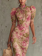 Vera | Abito Maxi Floreale Con Balze