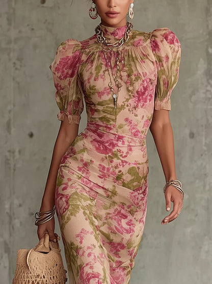 Vera | Abito Maxi Floreale Con Balze