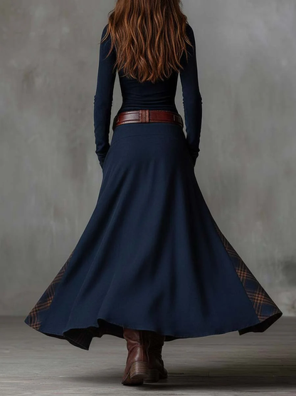 Eloisa | Abito Maxi a Quadri con Cintura