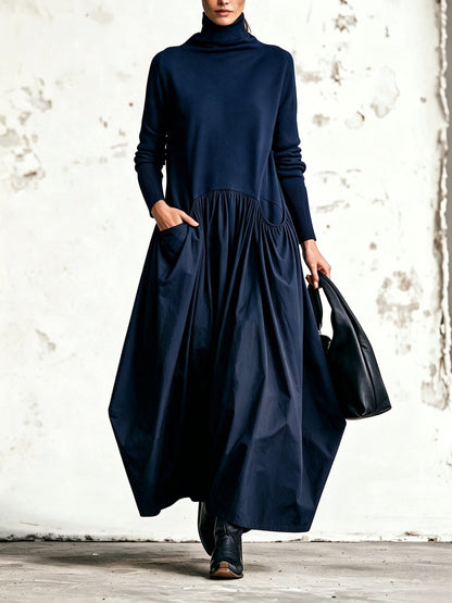 Odetta | Abito Maxi Oversize con Collo Alto