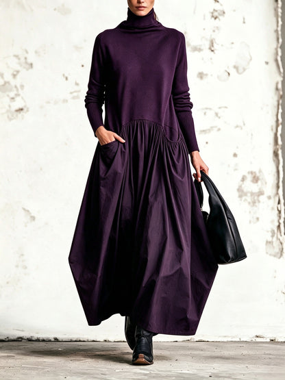 Odetta | Abito Maxi Oversize con Collo Alto