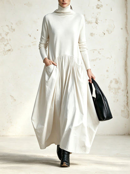 Odetta | Abito Maxi Oversize con Collo Alto