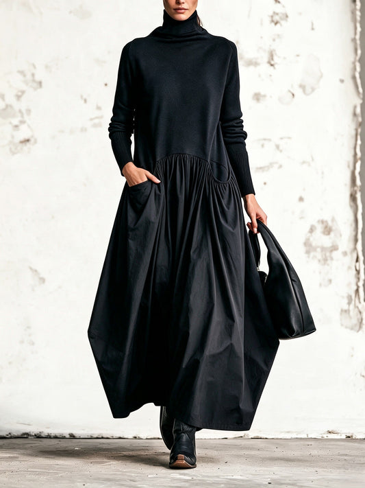 Odetta | Abito Maxi Oversize con Collo Alto