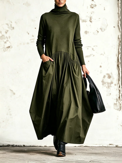 Odetta | Abito Maxi Oversize con Collo Alto