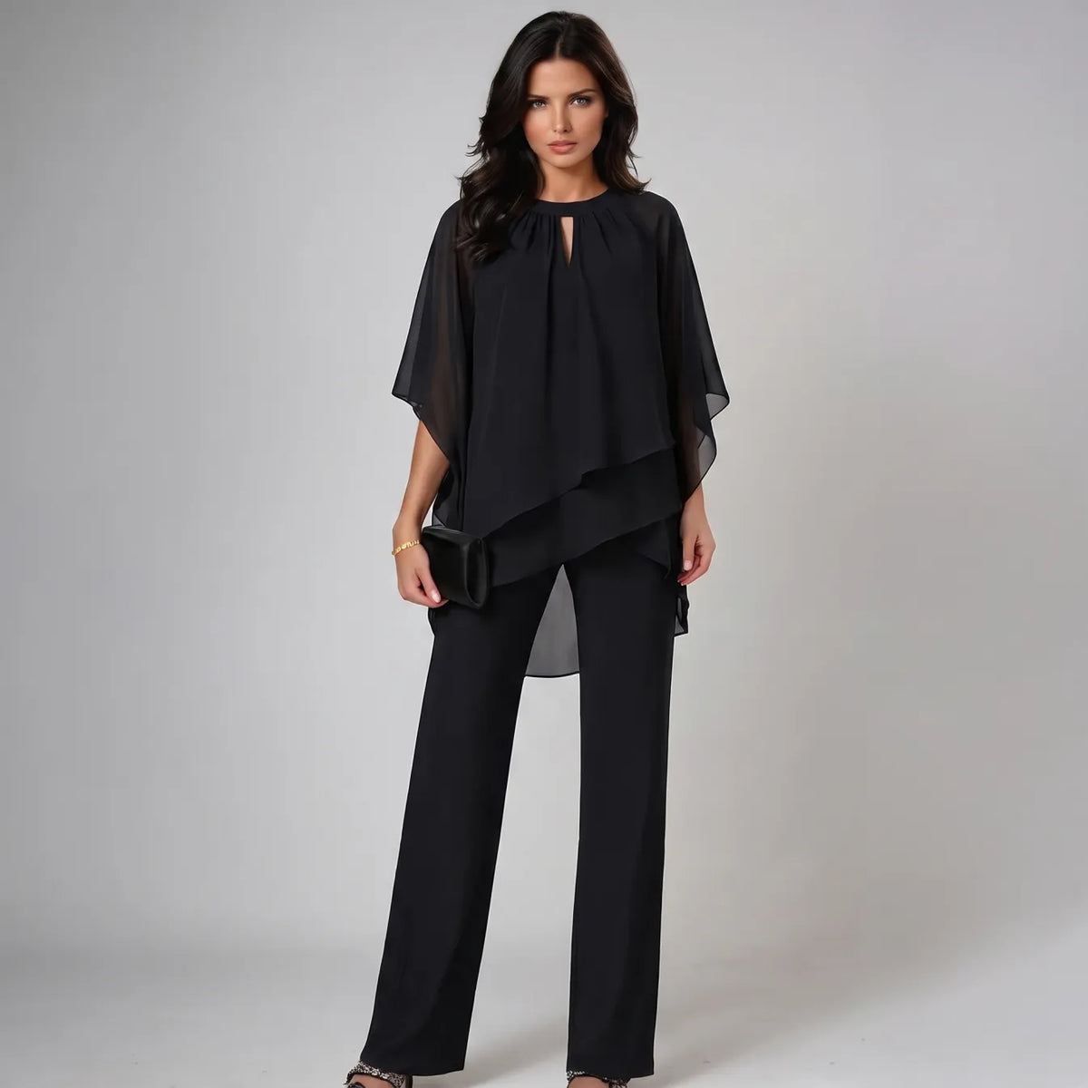 Sibilla | Completo Elegante con Top Stratificato e Pantaloni