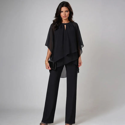 Sibilla | Completo Elegante con Top Stratificato e Pantaloni