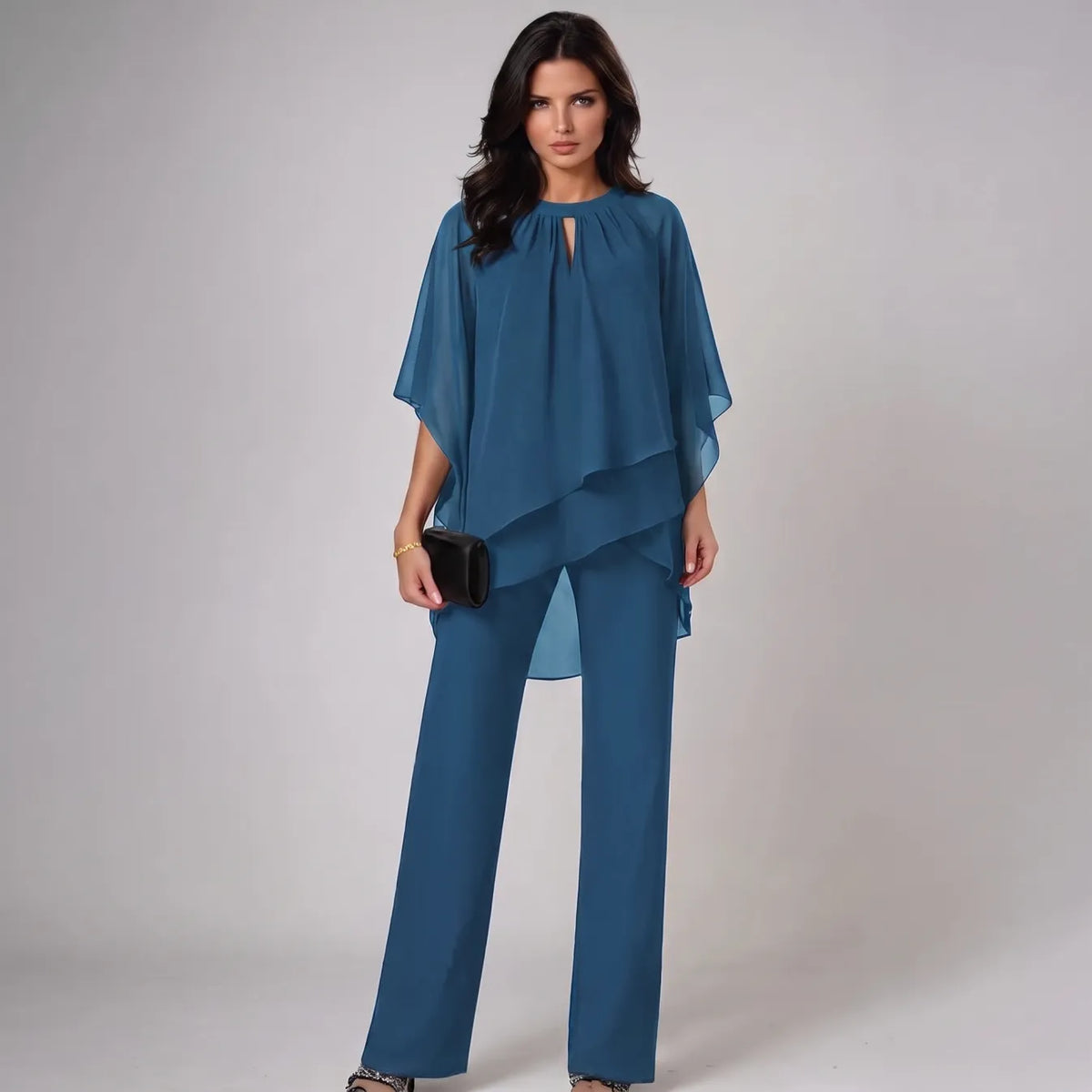 Sibilla | Completo Elegante con Top Stratificato e Pantaloni