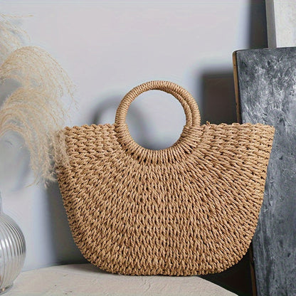 Serenella | Borsa a Mezzaluna Intrecciata Color Cognac