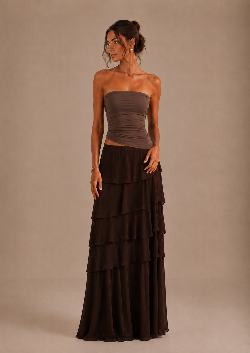Giada | Gonna maxi a balze a strati