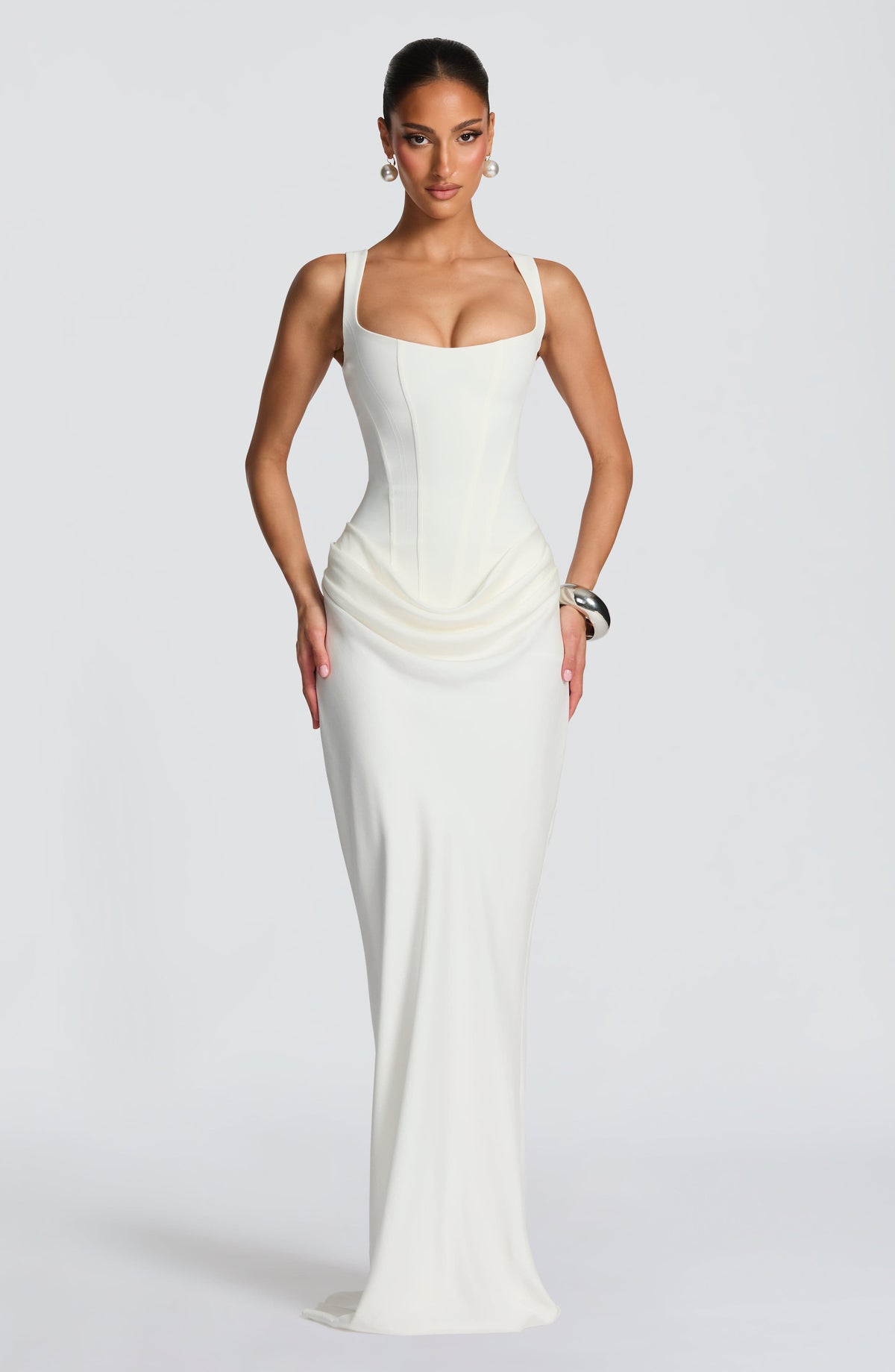 Eleonora | Abito Maxi con Scollo Squadrato