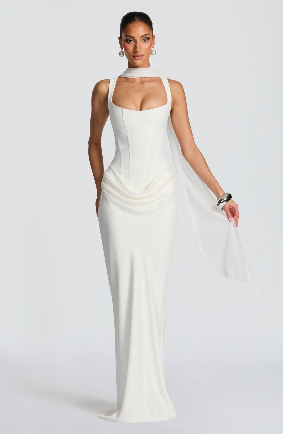 Eleonora | Abito Maxi con Scollo Squadrato