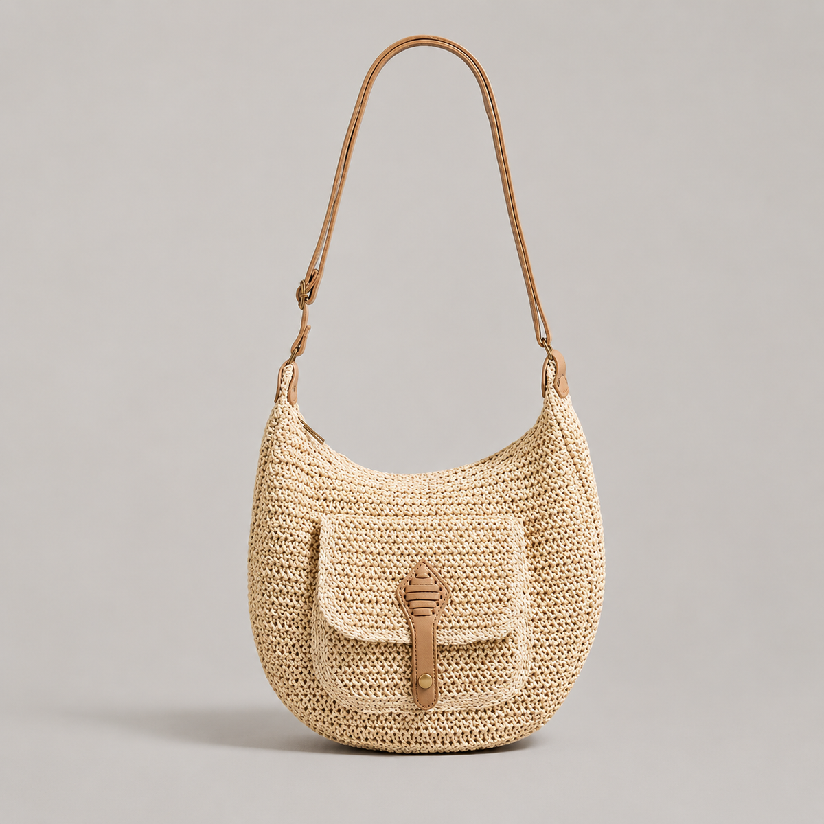 Valentina | Borsa a spalla intrecciata color beige per tutti i giorni