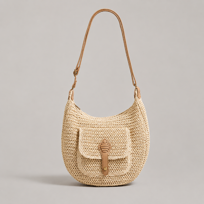 Valentina | Borsa a spalla intrecciata color beige per tutti i giorni