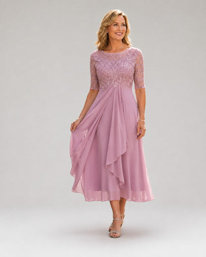 Benedetta | Abito Midi Elegante con Pizzo