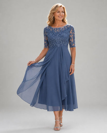 Benedetta | Abito Midi Elegante con Pizzo