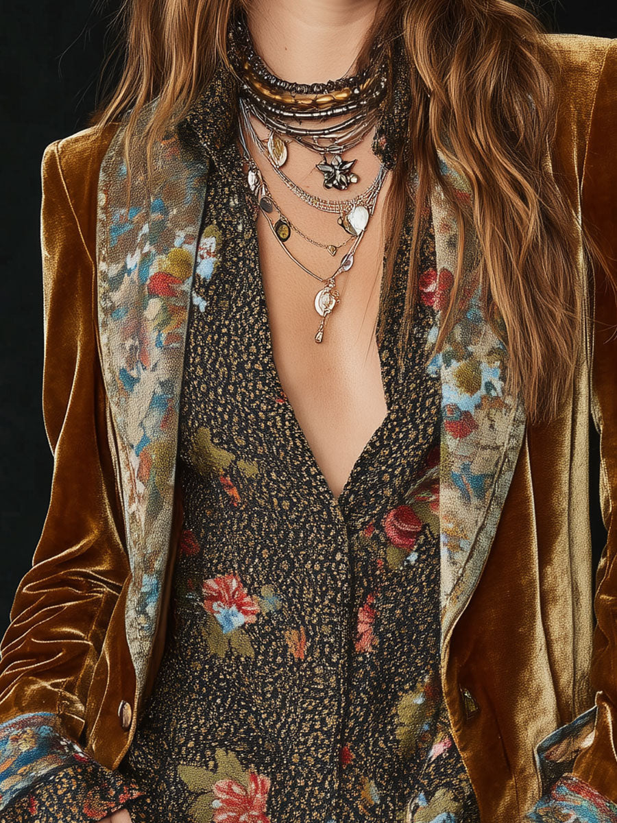 Marcellina | Blazer Marrone Patchwork Vintage