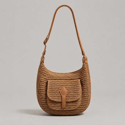 Chiara | Borsa a Spalla Intrecciata Marrone per Tutti i Giorni