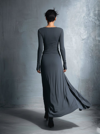 Naomi | Abito Maxi a Portafoglio con Fiocco Laterale