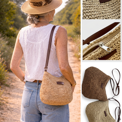 Dina | Borsa intrecciata elegante - Marrone scuro