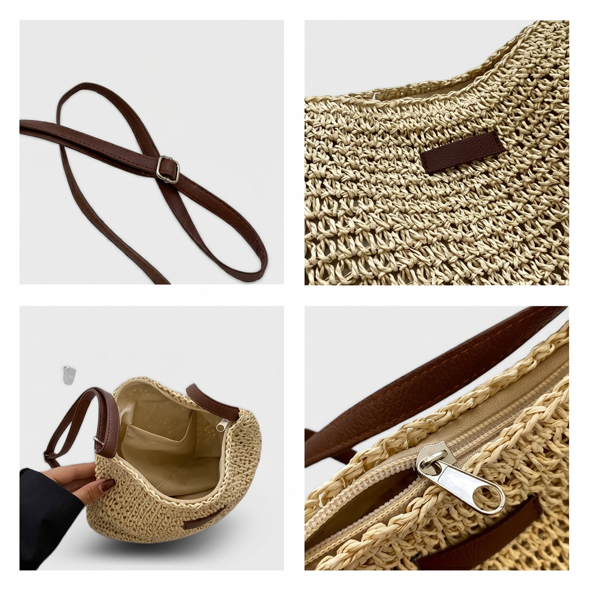 Cinzia | Elegante borsa intrecciata - Sabbia
