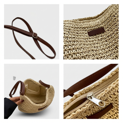 Cinzia | Elegante borsa intrecciata - Sabbia