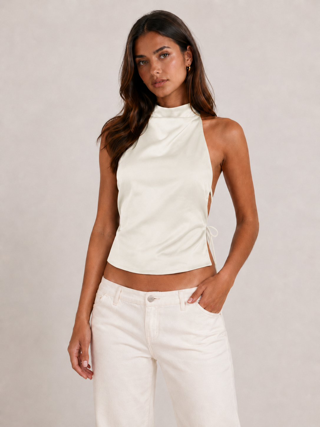 Irene | Top halter in raso