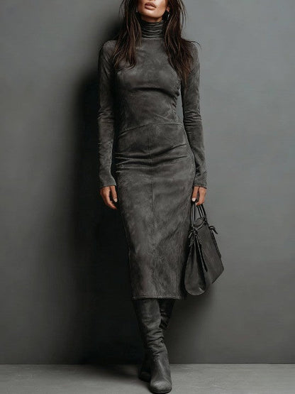 Lorenza | Abito Midi con Collo Alto