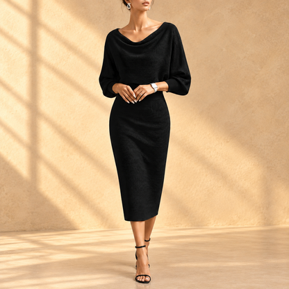 Liliana | Abito Midi con Maniche a Pipistrello