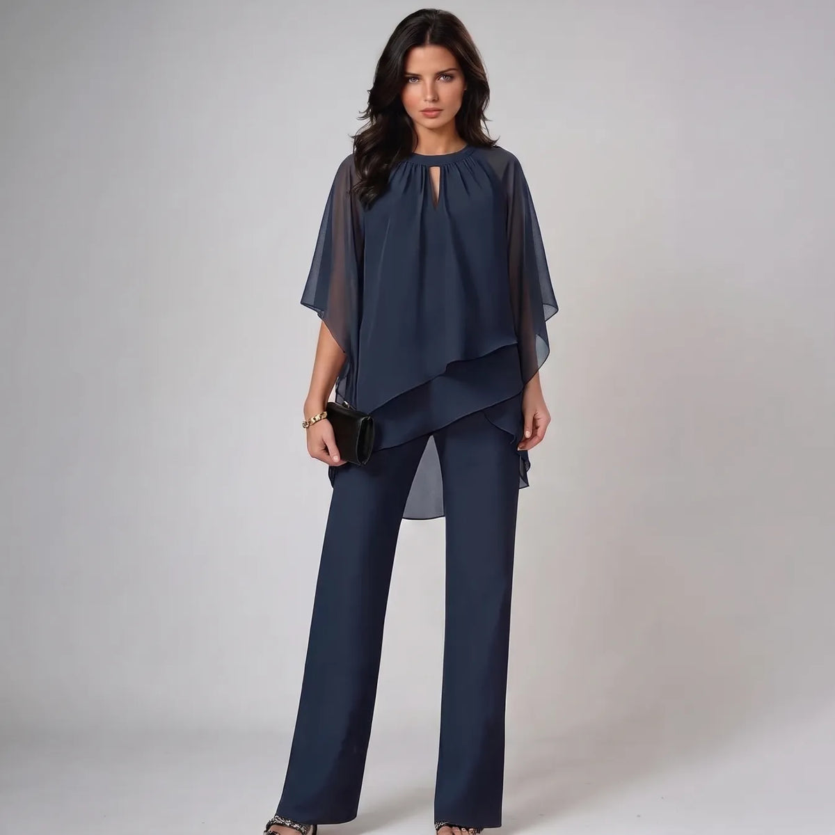Sibilla | Completo Elegante con Top Stratificato e Pantaloni