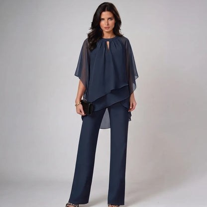 Sibilla | Completo Elegante con Top Stratificato e Pantaloni