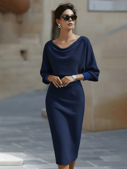Liliana | Abito Midi con Maniche a Pipistrello