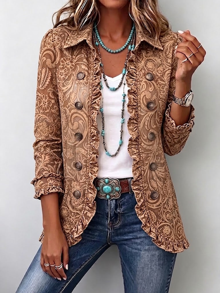 Celestina | Giacca Floreale Vintage con Volants
