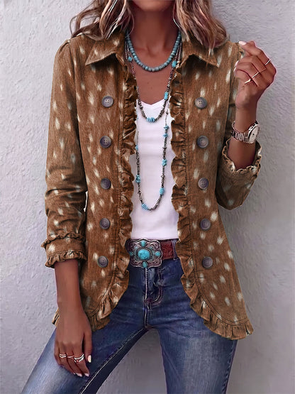 Felicita | Giacca Stampa Animalier con Volants
