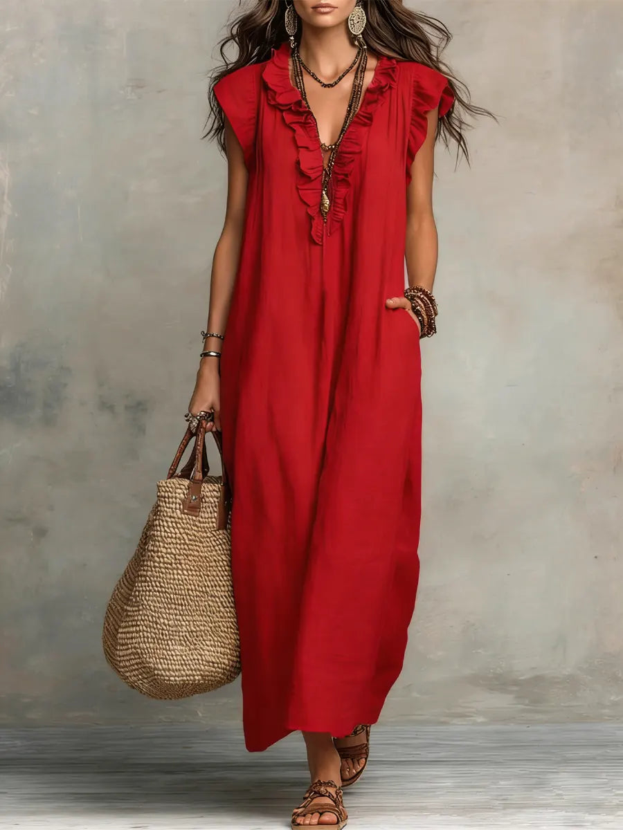 Violetta | Abito Lungo Boho in Lino