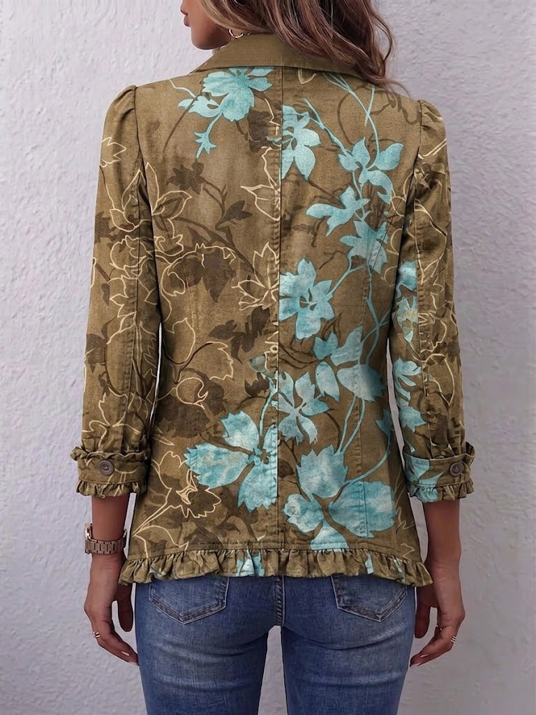Gloria | Chaqueta floral degradado con volantes