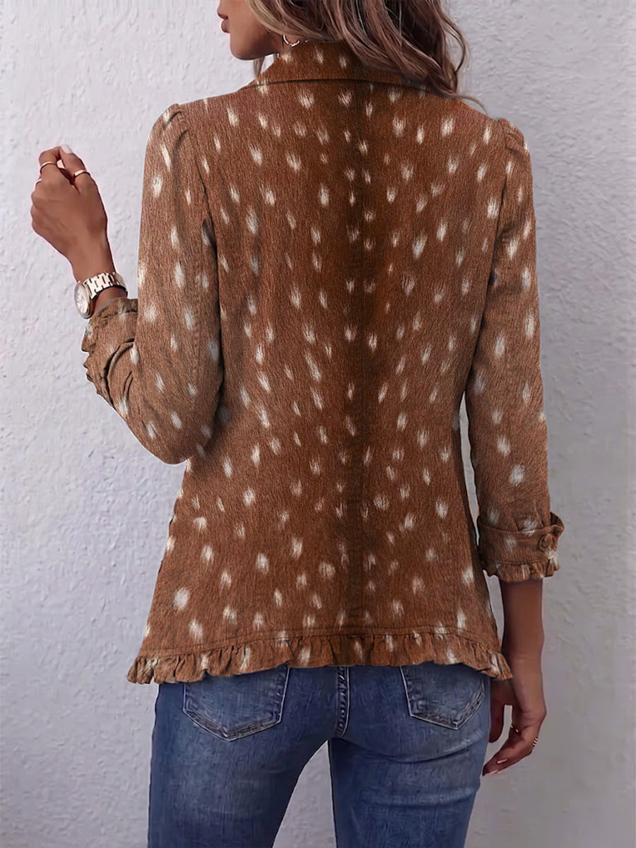 Felicita | Giacca Stampa Animalier con Volants