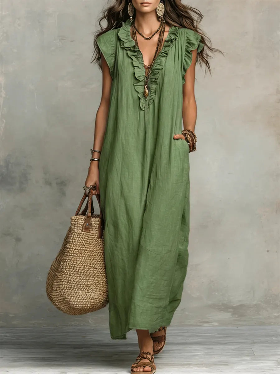 Violetta | Abito Lungo Boho in Lino