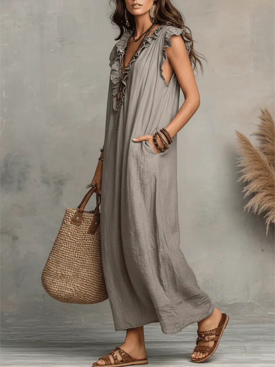 Violetta | Abito Lungo Boho in Lino