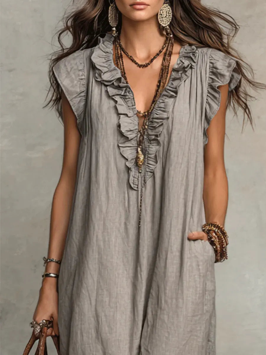 Violetta | Abito Lungo Boho in Lino