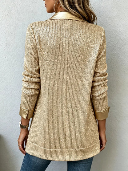 Dorotea | Blazer Metallico con Dettagli a Contrasto