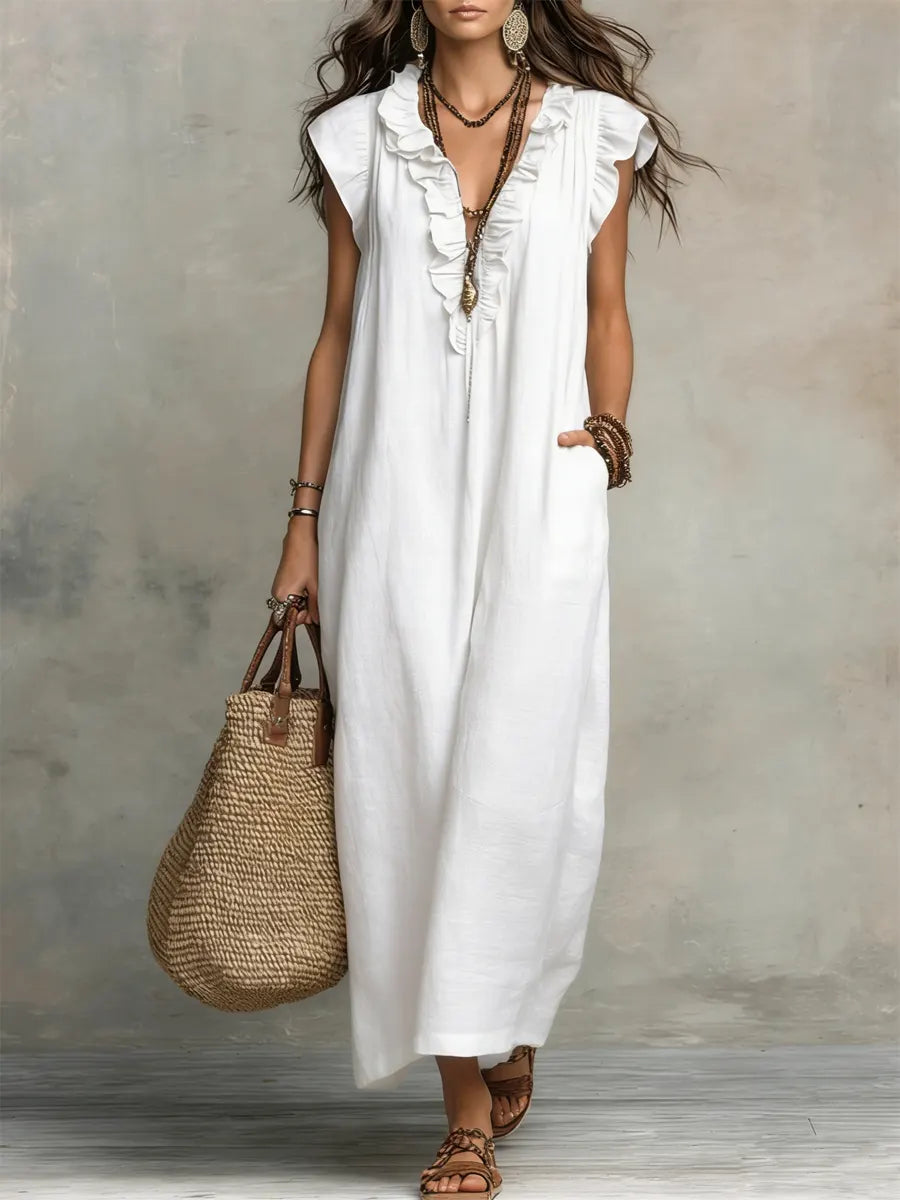 Violetta | Abito Lungo Boho in Lino