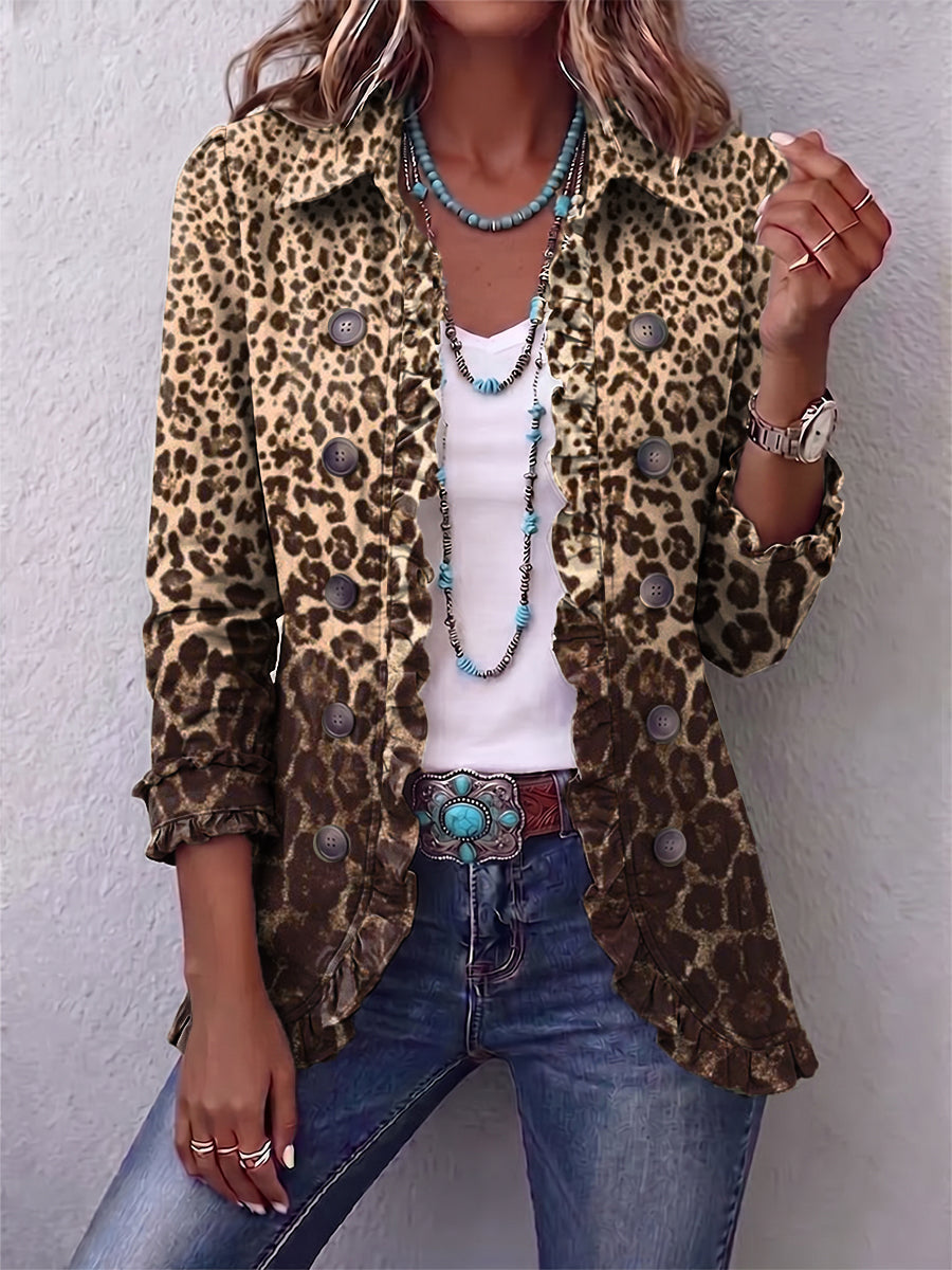 Berta | Giacca Leopardata con Volants