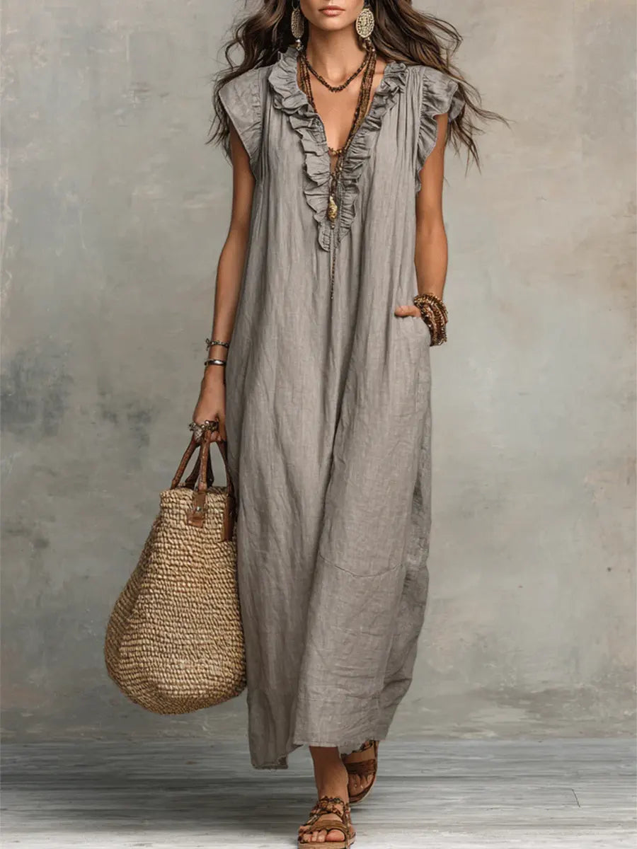 Violetta | Abito Lungo Boho in Lino