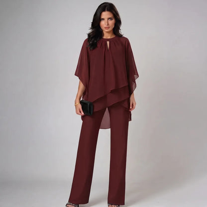 Sibilla | Completo Elegante con Top Stratificato e Pantaloni